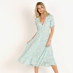 Faithfull The Brand Floral MIDI Dress (Large)